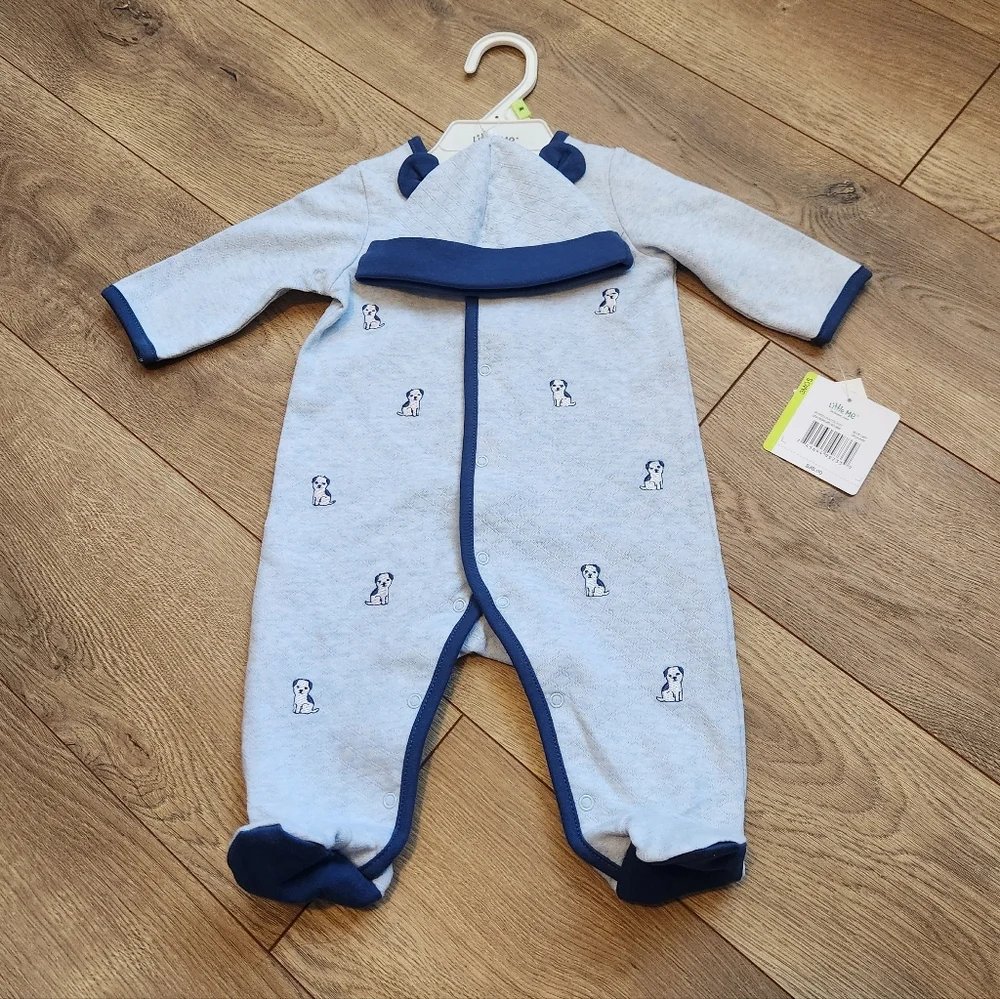 NWT boys 3m puppy sleeper and hat